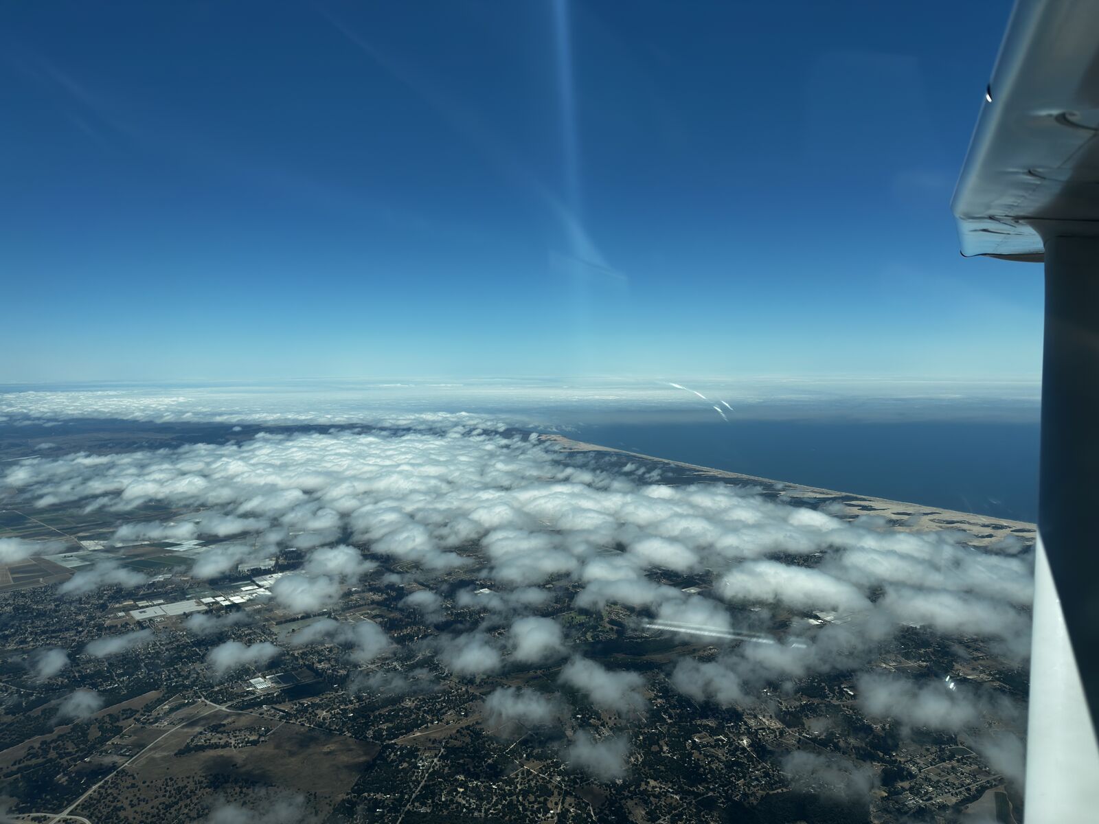 Aerial view of Pismo Beach from airplane